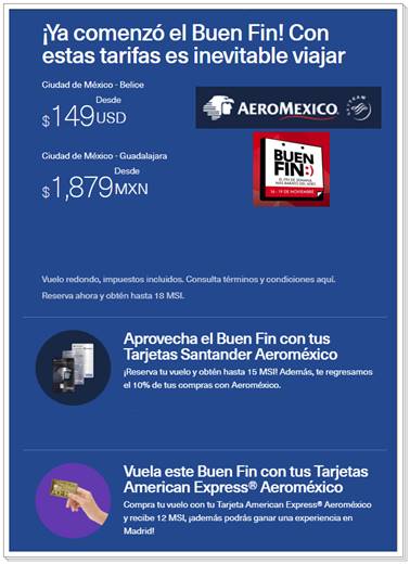 Ofertas Buen Fin 2018 AeroMexico