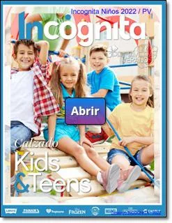 Catalogo Digital Calzado Kids Teens Incognita PV 2022. Zapatos de marca