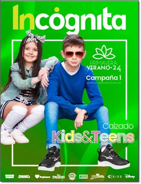 Catalogo Zapatos Teens Kids Incognita Niños PV 2024