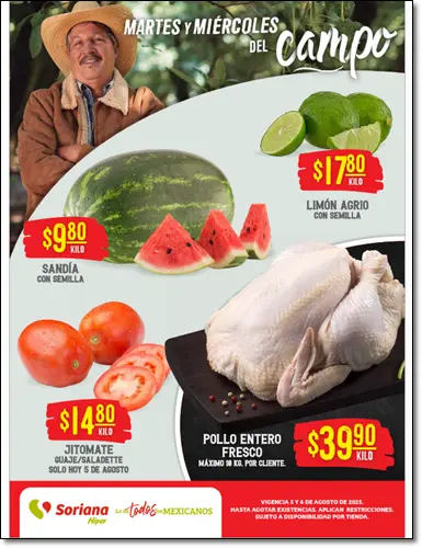 Folleto Soriana Martes y Miercoles del Campo 5 y 6 agosto 2025 Híper