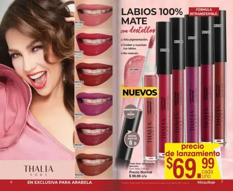Nuevo Labial Thalia: mate + glitter a $69.99 - 18/09/2025